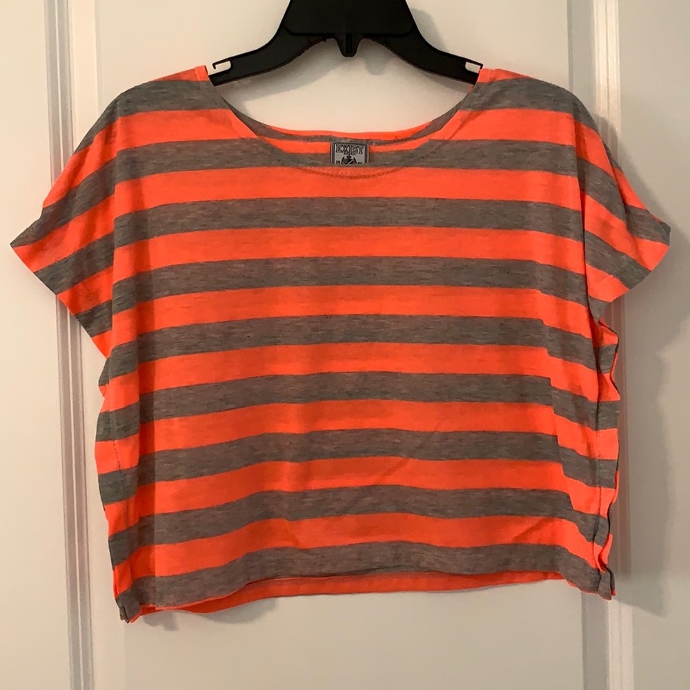 Women’s M Exist Beach Crop Top Orange Grey